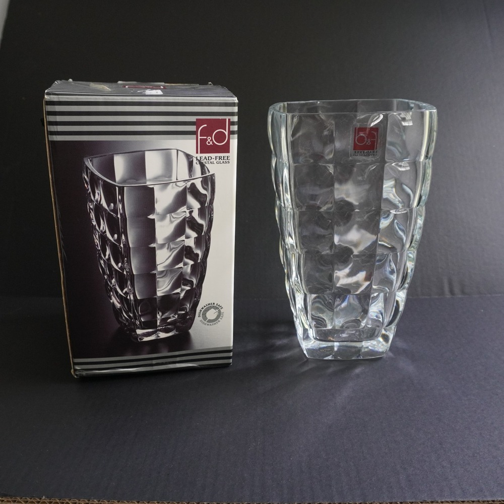 f&d Lead-Free Crystal‎ Vase Modern Geometric Design Home Decor Gift